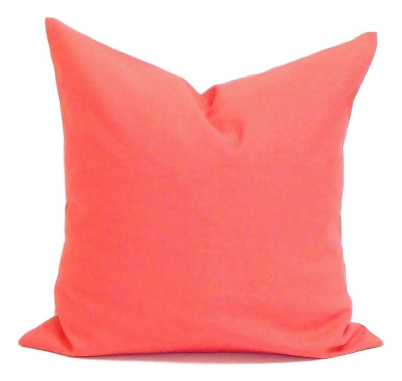 Decorative Pillow Solid Coral Pillow COVER for 18x18 Pillow Solid Coral Throw Pillow Throw Pillow Cover