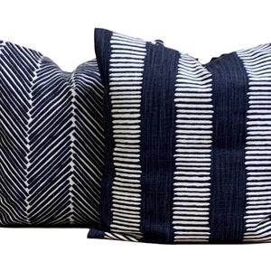 Navy Blue Pillow Cover, Blue Throw Pillow Cover, Navy Blue Pillow Covers for 20x20 Pillow, 18x18 Pillow, 16x16 Pillow, All Sizes incl Euro image 3