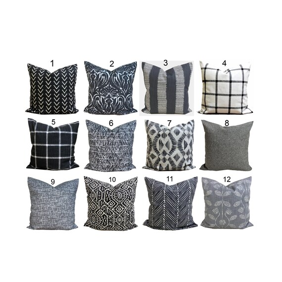 GRAY PILLOWS, TAN Throw Pillow Covers, Grey Pillow Covers for 20x20 Pillow,  16x16 Pillows, 18x18 Pillows, All Sizes 