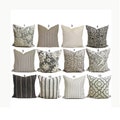 FARMHOUSE PILLOWS, Black Pillow Covers, Brown Pillow Covers, Charcoal Ticking Throw Pillow Covers for 16x16, 18x18, 20x20 Pillows, All Sizes