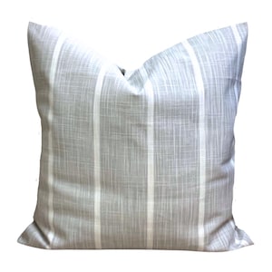 Gray Pillow Cover Sale, Gray Stripe Pillow Covers for 20x20 Pillow, 16x16, 18x18 Pillows, All Sizes