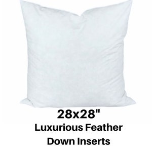 Floor Pillow Insert, Euro Sham Insert, 28x28 Feather Pillow Form, 28x28 inch Feather Pillow Form, 28x28 Feather Pillow Insert