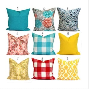 OUTDOOR Pillow Covers, Blue Outdoor Pillows, Orange Outdoor Pillows, Green Outdoor Pillows, Outdoor Pillow Covers for Pillow Inserts