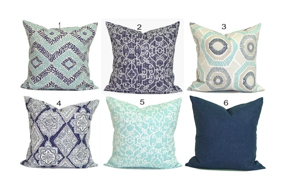 Aqua Pillow Cover Light Blue Pillow Cover Aqua Blue Throw Etsy