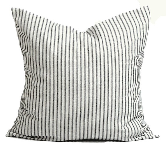 Ticking Stripe Pillow Black Ticking Pillow Shams 20 x 26 Ticking Stripe