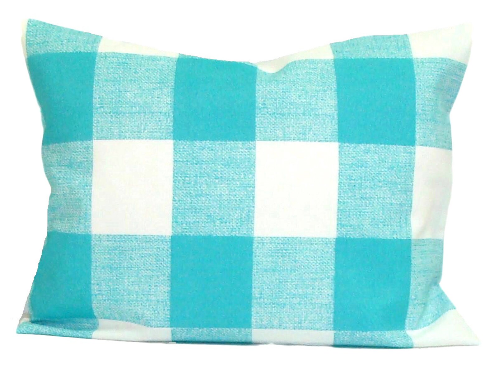 OUTDOOR Check Pillow COVERS Aqua Outdoor Pillows Outdoor Etsy