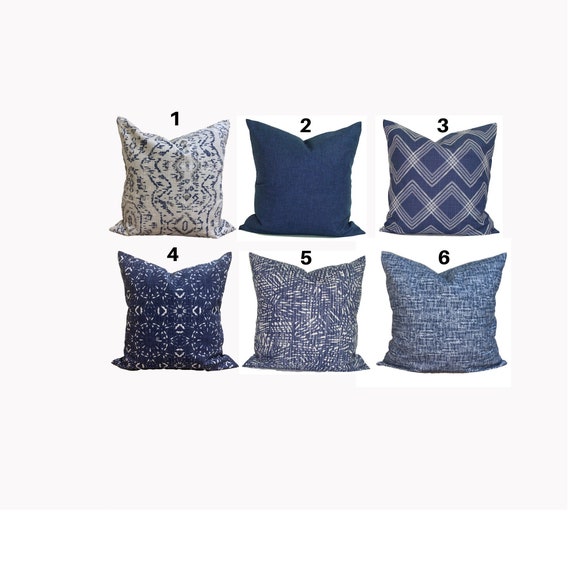 Small Navy Blue Throw Pillow Covers 16x16 Inch Set of 2 Decorative Accent  Pillow Case Square Cushion Covers for Couch Sofa Bed Living Room Farmhouse  Decor 