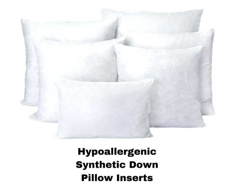 Down Alternative Pillow Inserts, ALL SIZES, Hypoallergenic Pillow, Throw Pillow Insert, SYNTHETIC Down Pillows, Decorative Pillow Insert image 2