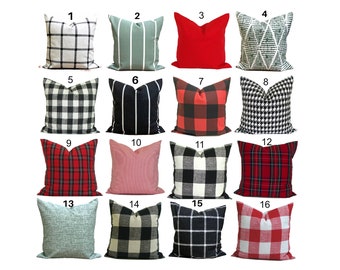 Christmas Pillow Covers, FARMHOUSE Pillow Covers, Christmas Decor, Farmhouse Christmas, Buffalo Check Pillow Covers, All Sizes