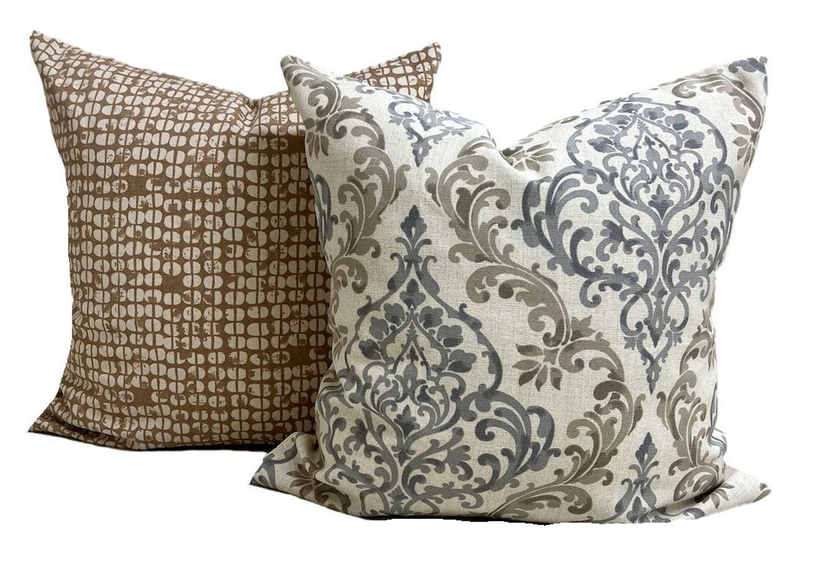 TAN PILLOWS GRAY Pillow Covers Grey Pillows Grey Throw Pillow Etsy