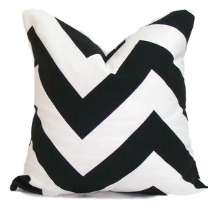 Black Throw Pillow Sale, Black White Pillow COVER, Black Decorative Pillow Cover Sale for 16x16, 22x22 or 27x27 Pillow Inserts