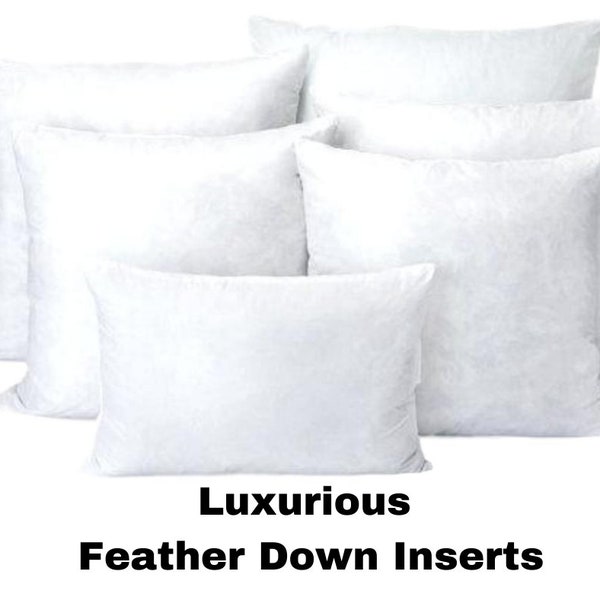 FEATHER PILLOWS, Feather Pillow Inserts, Feather Throw Pillow Inserts, Down Pillows, Decorative Pillows, 16x16, 18x18, 20x20, ALL Sizes