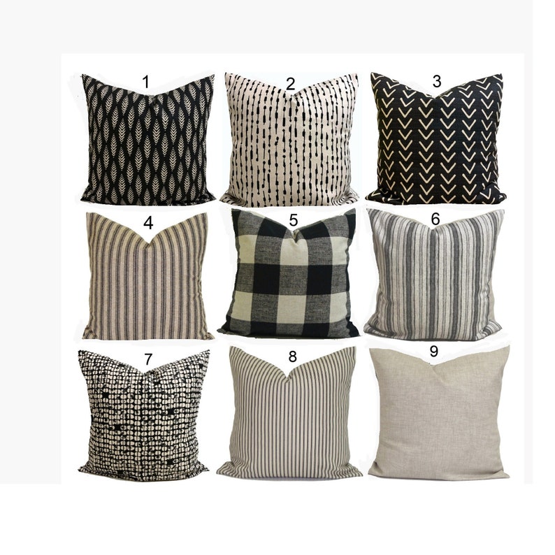 Black Pillow Covers Black Tan Pillow COVERS Black Throw Etsy