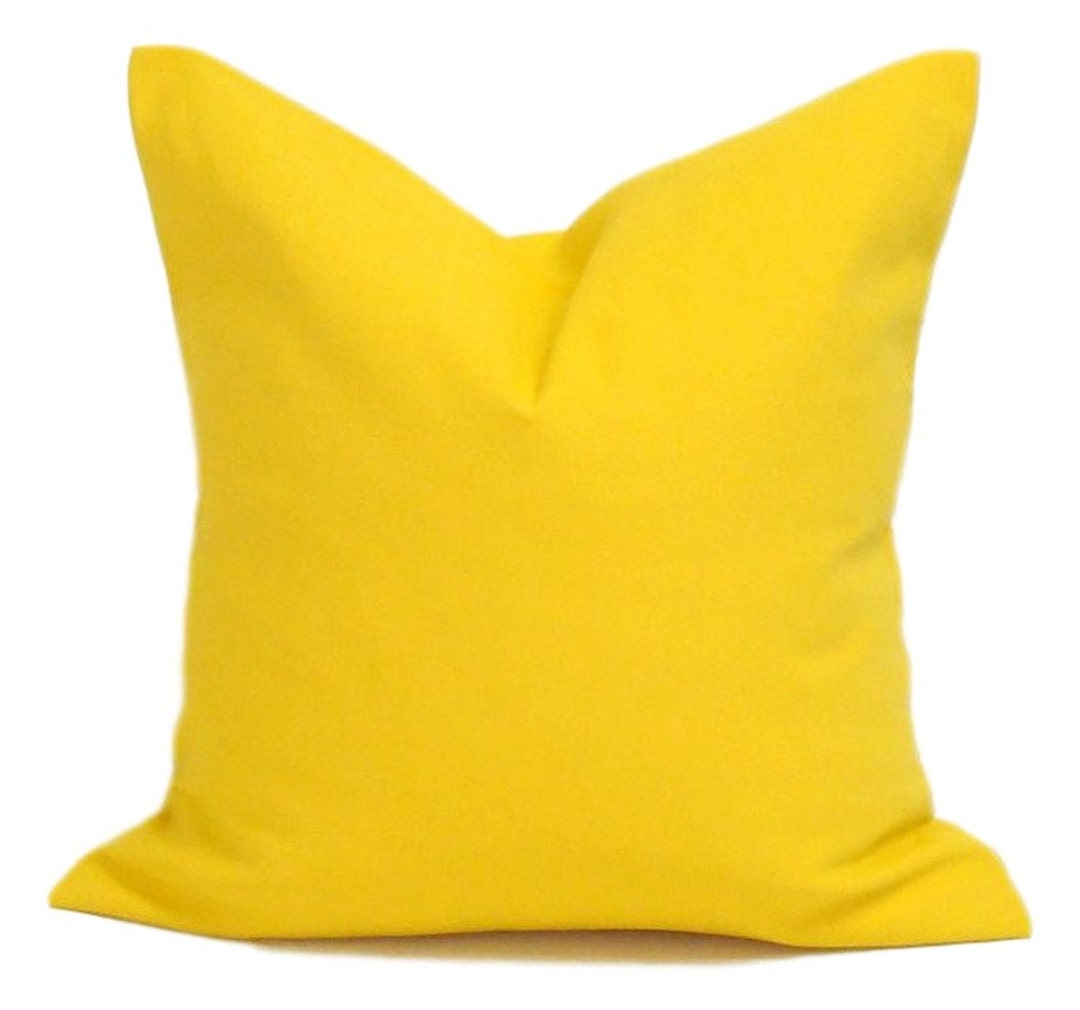 Solid Yellow Pillow, Yellow Throw Pillow Cover, Solid Yellow Throw Pillow Covers for 20x20 ...