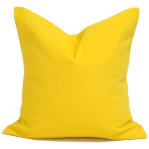 Solid Yellow Pillow, Yellow Throw Pillow Cover, Solid Yellow Throw Pillow Covers for 20x20 Pillow, 16x16 Pillows, 18x18 Pillows, All Sizes