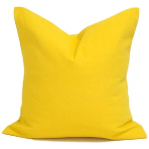 Solid Yellow Pillow, Yellow Throw Pillow Cover, Solid Yellow Throw ...