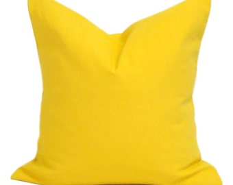 Solid Yellow Pillow, Yellow Throw Pillow Cover, Solid Yellow Throw Pillow Covers for 20x20 Pillow, 16x16 Pillows, 18x18 Pillows, All Sizes