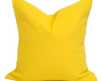 Funda de almohada amarilla lisa, funda de almohada amarilla para almohadas de 20x20, 16x16, 18x18, todos los tamaños