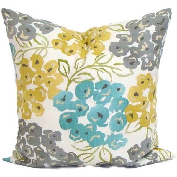 Teal Pillow Cover, Floral Pillow Cover for 20x20 Inch pillows or 16x16" Pillows-You Choose, Robert Allen Floral Best Floral Pool