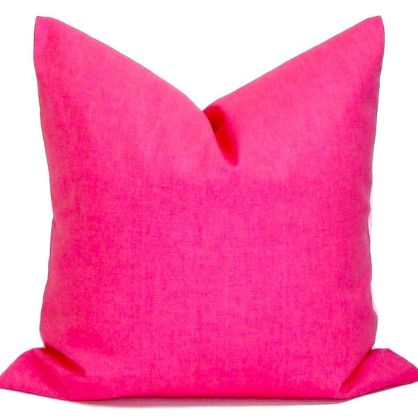 Pink Pillow, Solid Pink Pillow Cover, Pink Throw Pillow Cover, Fuchsia Pink Pillow Covers for 20x20, 18x18, 16x16 Inserts, ALL SIZES