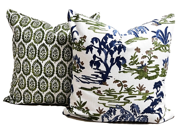 Green Christmas Pillow COVERS. Christmas Pillow Cover for a 16x16