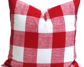 Christmas Pillow Cover, Red Pillow Cover for 20x20 Pillow, 16x16, 18x18 Pillow, All Sizes