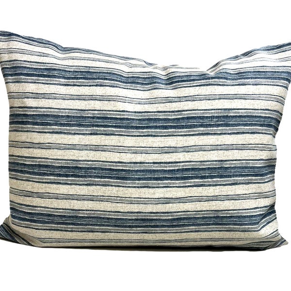 Pillow Cover SALE, Blue Lumbar Pillow Cover,  Blue Pillow Cover for a 12x16 12x18 or 12x20 Inch Lumbar Pillow