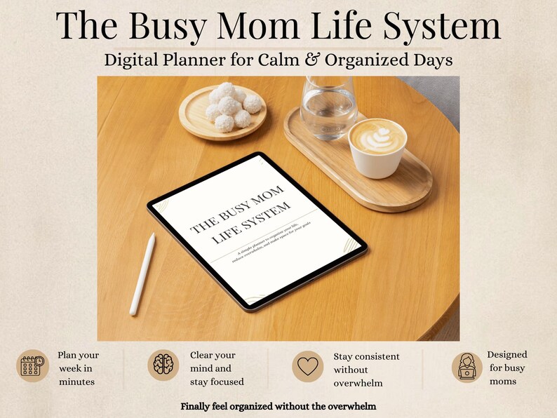 Busy Mom Digital Planner | Printable Weekly Daily Organizer for Moms ...