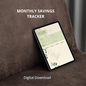 Monthly Savings Tracker / ipad & Tablet Friendly / Instant Download PDF