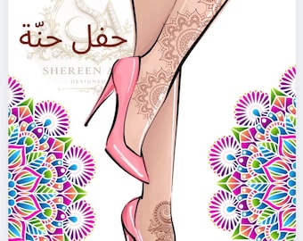 Luxe Arabisch-islamitische henna-uitnodigingssuite (digitale download)