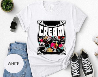 Cream Band T-Shirt, Vintage Psychedelic Rock Tee, Classic Eric Clapton Band Shirt, Retro 60s Rock Graphic Tee, Unisex Music Fan Gift