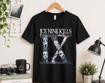 Ice Nine Kills Horror T-Shirt, Metalcore Band Grafik T-Shirt, Slasher Film inspiriert Shirt, dunkles Gothic Horror T-Shirt