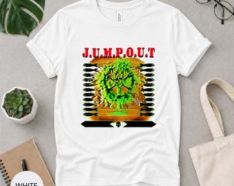 JUMP OUT Punk Graphic T Shirt, Edgy Streetwear Tee, Skull Art Shirt, Grunge Rock Style Tee, Alternative Unisex Gift
