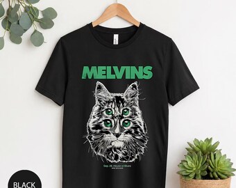 Melvins Band Cat T Shirt, Vintage Grunge Rock Tee, Retro Alternative Metal Shirt, Punk Band Graphic Tee, Heavy Music Fan Unisex Gift