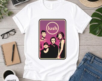 Lush Band T Shirt, Vintage Shoegaze Dream Pop Tee, Retro Britpop Music Graphic Shirt, 90s Alternative Rock Band Tee, Unisex Music Fan Gift