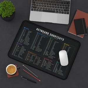 Keyboard Shortcuts Desk Mat | Programmer Reference Mouse Pad