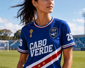 Custom Cabo Verde Soccer Jersey Custom Name Number Shirt, Cape Verde Football Fan Jersey, World Cup Supporter Gift for Men Women Kids