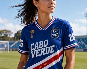 Custom Cabo Verde Soccer Jersey Custom Name Number Shirt, Cape Verde Football Fan Jersey, World Cup Supporter Gift for Men Women Kids