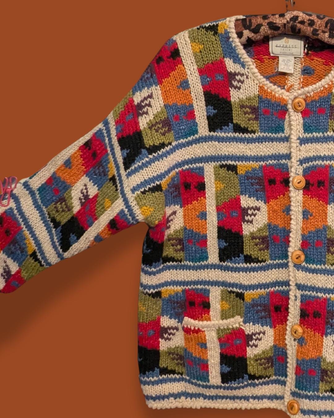 Vintage Express Tricot Cardigan - Etsy