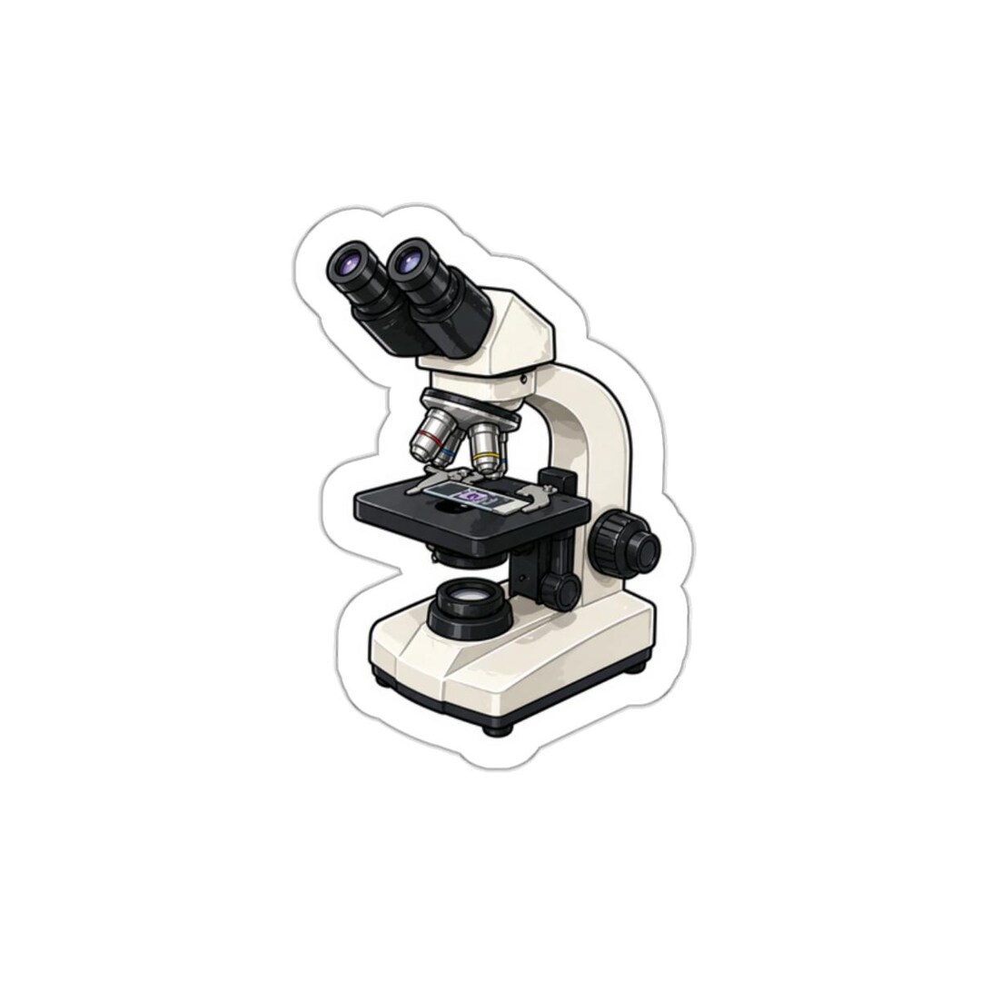 Compound Microscope Sticker Vintage Microscope Die-cut Stickers | Science Lab Illustration, Biology ...