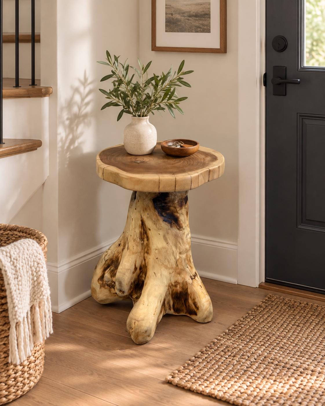 Round Live Edge Side Table - Etsy