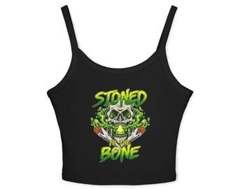Camisole graphique Stoned to the Bone Skull | Débardeur à fines bretelles