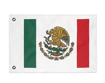 Drapeau du Mexique aux armoiries, Drapeau du Mexique recto-verso | Bannière extérieure patriotique