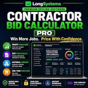 Software für die Schätzung des Unternehmers | Baugebot-Rechner | Jobkosten-Tool | Profit Marge Tracker | PDF VorschlagsGenerator
