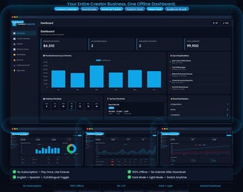 Inhalt Ersteller OS | Social Media Planer & YouTube Tracker | Off-line-HTML-Dashboard, Brand-Deals, Content-Kalender Digitaler Download