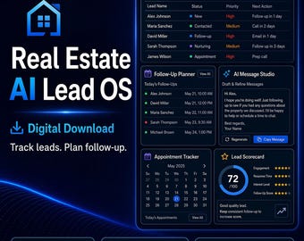 Kunden-Lead-Tracker-CRM-Lösung | Realtor 2019/2018 Realtor Bullet Journal, Follow-Up Planer, Kunden-Manager, Terminplaner und vieles mehr