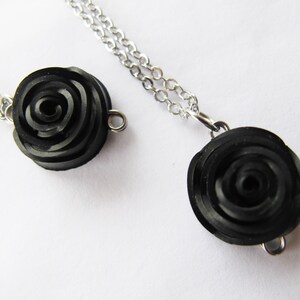 Bike Tube Rose Necklace, Black Rose Jewelry, Flower Necklace, Bicycle Tire Jewelry, Ships from Canada image 7