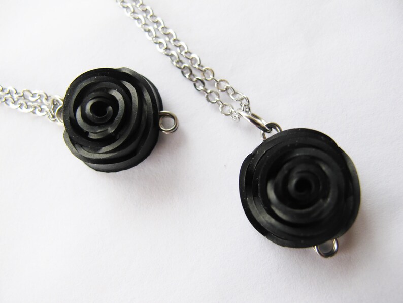 Bike Tube Rose Necklace, Black Rose Jewelry, Flower Necklace, Bicycle Tire Jewelry, Ships from Canada image 7