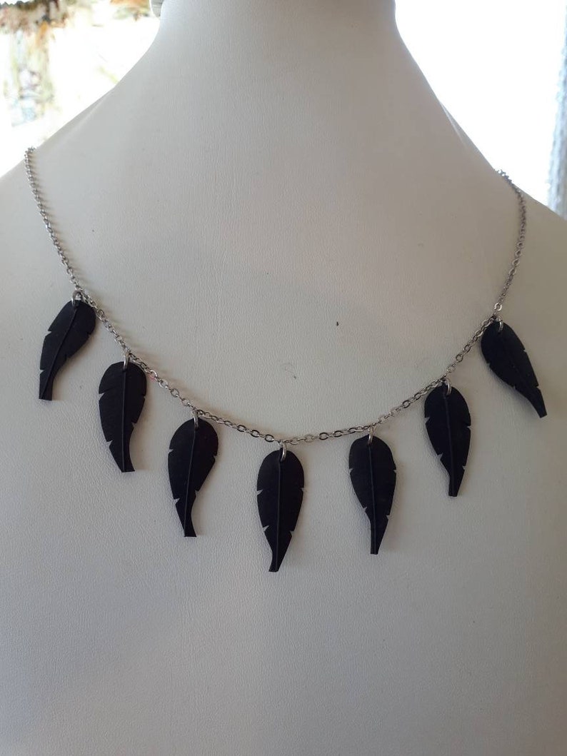 Bike Tire Feather Necklace, Bib Necklace, Bike Tube Necklace, Recycled Jewelry, Upcycled Jewelry, Rose Pedals Jewelry, Ships from Canada image 10