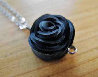 Rose Necklace, Flower Necklace, Bike Tire Jewelry, Innertube Jewelry, Recycled Jewelry, Rose Pedals Jewelry, Ships From Canada